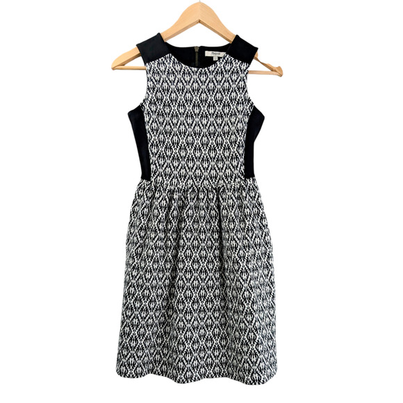 MADEWELL Black & White Jacquard Sleeveless Dress Size XXS - Picture 2 of 11